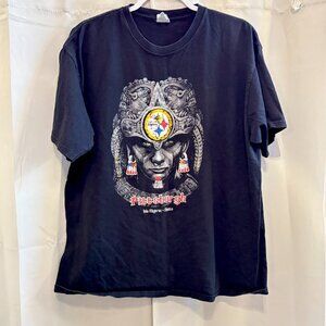 Vtg‎ Pittsburgh Steelers Mens Shirt XL Isla Mujeres Mexico Casual Aztec 19124